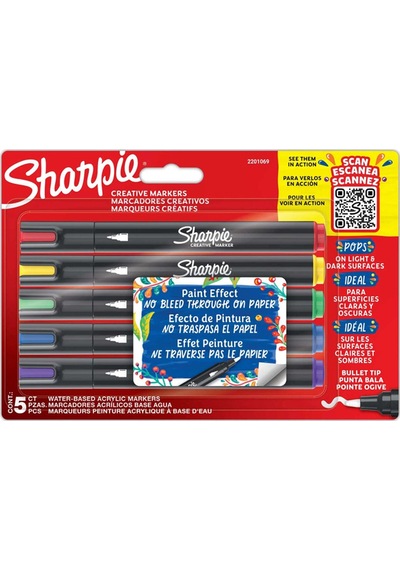 Sharpie Markör Akrilik Yuvarlak Uç 5 Li Bls 2201069 Çok Renkli
