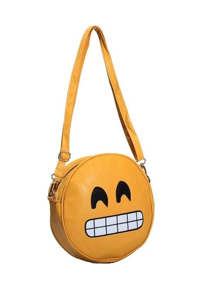 Emoji Çanta Zorlama Gülen Yüz İfadeli Sarı