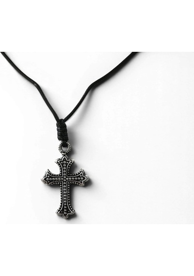 Krom Kaplama Kabartma Nokta Desenli Haç Figürlü Unisex Kolye - Yağlı Koton Kordonlu Ayarlanabilir Gotik Klasik Haç Kolye Siyah Gümüş Krom Kaplama Kabartma Nokta Desenli Haç Figürlü Unisex Kolye - Yağlı Koton Kordonlu Ayarlanabilir Gotik Klasik Haç Kolye Siyah Gümüş
