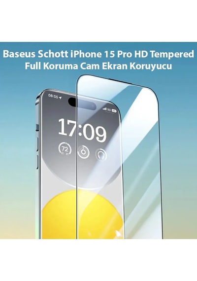 Baseus Apple, Uyumlu iPhone 15 Pro Hd Tempered Full Koruma Cam Ekran Koruyucu- 5775