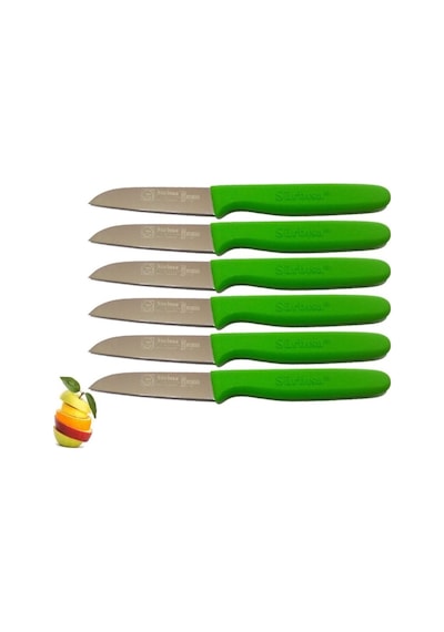 Sürbısa 6 Adet Çimen Yeşili 61007 Meyve Bıçağı Boy 7.5 CM