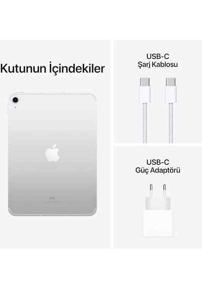 Apple iPad 10. Nesil Wi-Fi + Cellular MQ6T3TU/A 256 GB 10.9" Tablet Gümüş