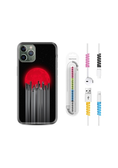 Apple Uyumlu iPhone 12 Pro Kılıf Kablo Koruyuculu Red City 1707