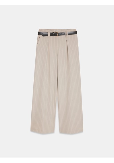 Dilvin 72682 Kemerli Pileli Pantolon-bej