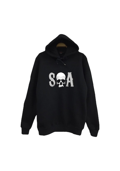 Sons Of Anarchy Baskılı Kapüşonlu Sweatshirt Siyah