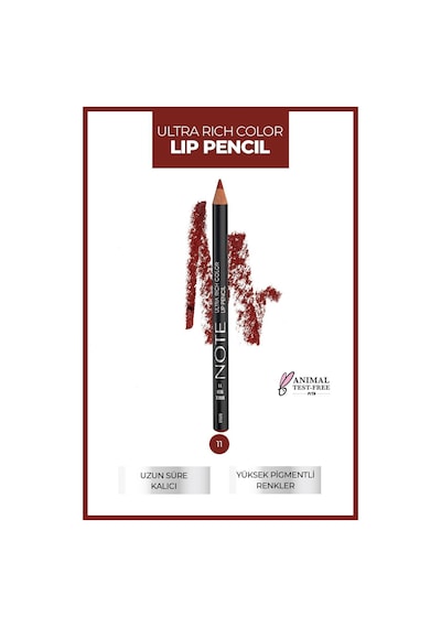 Note Cosmetique Ultra Rich Color Lip Pencil Dudak Kalemi 11 Brick Red - Kırmızı