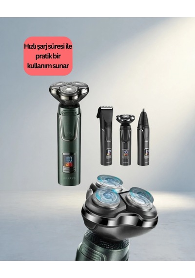 Ergonomik Kablosuz Tıraş Makinesi 3 Başlık İle