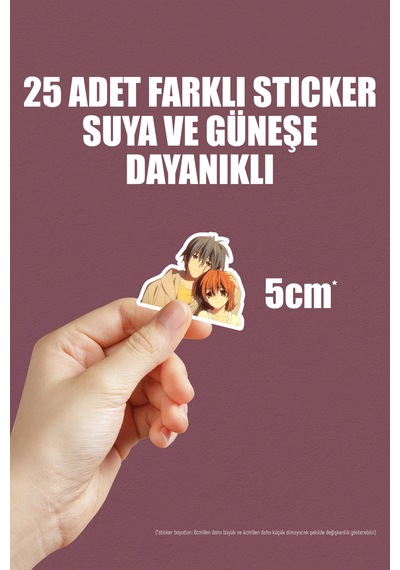 Clannad : After Story Anime Telefon Laptop Bullet Journal Sticker Paketi 25 Adet Çok Renkli
