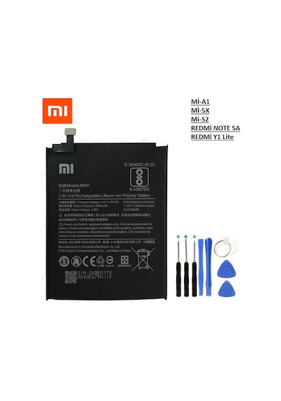 Xiaomi Mi A1 Redmi S2/Y2 Pil Batarya Bn31+Tamir Seti
