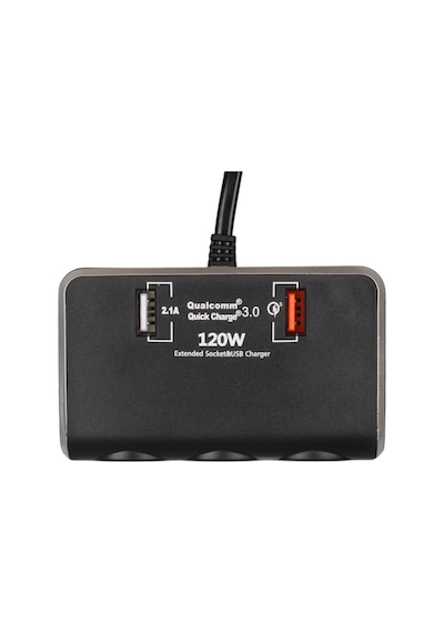 Olesson 1639 12-24v 3lü Çift Usbli 120w 80cm Kablolu Dijital Ekranlı Araç Çakmak Çoklayıcı