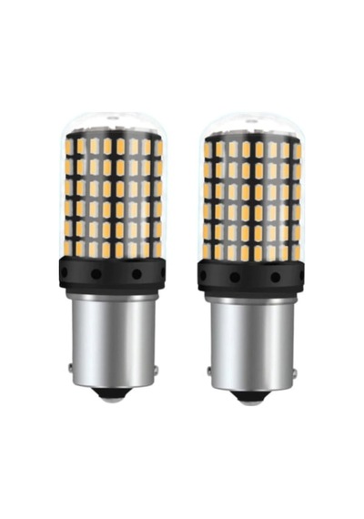 93 Tek Duy Led P21w 1156 Ba15s 144 Ledli Ultra Güçlü Turuncu