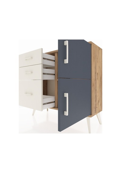 Arges Şifonyer Tek Raflı 3 Çekmeceli 2 Kapaklı 88x30x80 Çam-antrasit/aytaşı Antrasit/aytaşı Arges Şifonyer Tek Raflı 3 Çekmeceli 2 Kapaklı 88x30x80 Çam-antrasit/aytaşı Antrasit/aytaşı