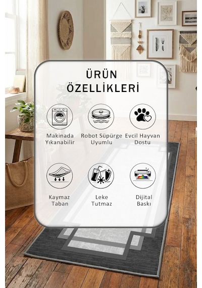 Yıkanabilir Yolluk 90 Antrasit