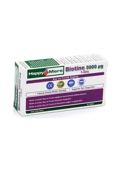 Happymore Biotin Ve Çinko İçeren 30 Tablet Takviye Edici Gıda
