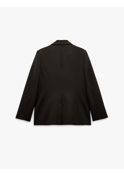 Koton Kapaklı Çift Cepli Uzun Kollu Kruvaze Blazer Ceket Kahverengi Çizgili 6wak50021uw Kahve Çizgili Koton Kapaklı Çift Cepli Uzun Kollu Kruvaze Blazer Ceket Kahverengi Çizgili 6wak50021uw Kahve Çizgili
