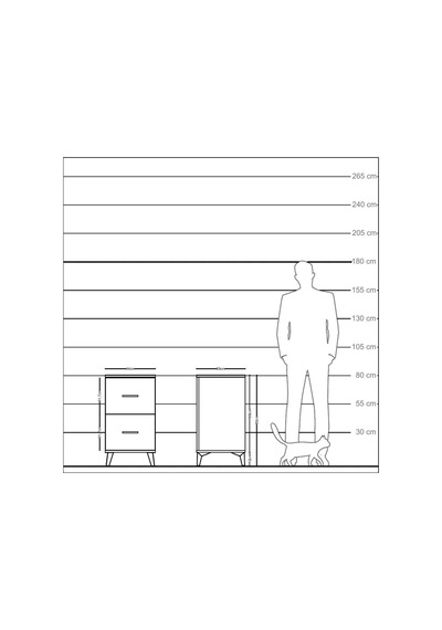Kronos Komodin 2 Çekmeceli 44x59x80 Aytaşı-çam Aytaşı