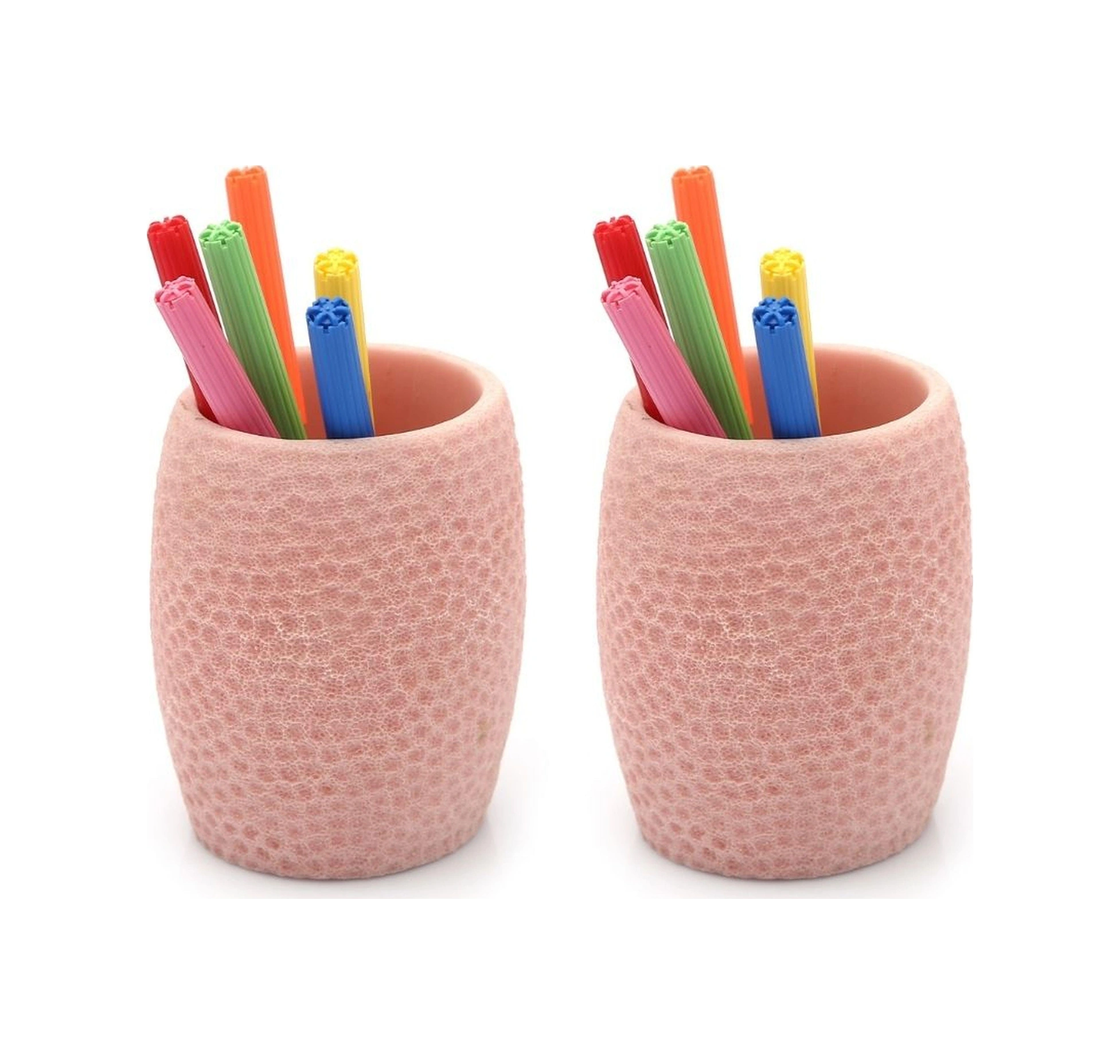 2 Adet Kalemlik Pembe Petek Ofis Gereci 8x8x10cm 400ml Çok Renkli