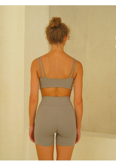 Mai Studios Co. Paria Çapraz Detay Spor Gri Crop Gri