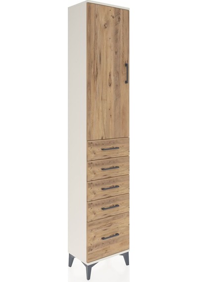 Arges Dolap 2 Raflı 5 Çekmeceli Tek Askılı 44x30x221 Aytaşı-çam Aytaşı