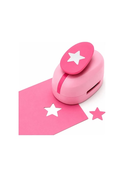 Ofisinn Şekilli Mega Boy Delgeç/şekilgeç 5 Cm Yıldız Pembe