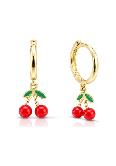 Cherry Belle Sallantılı Çocuk Altın Küpe Sarı