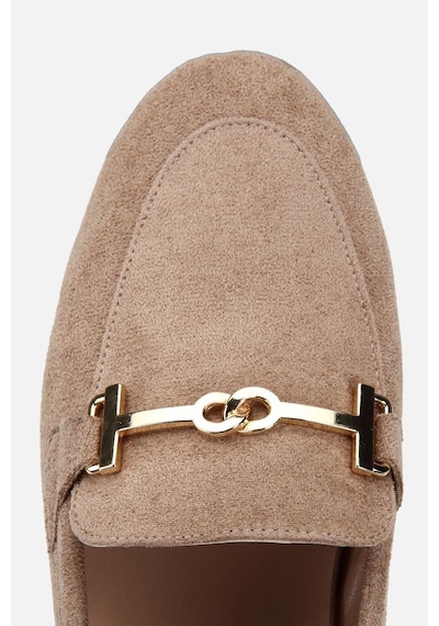 Yaya Kadın Vizon Süet Gold Tokalı Loafer
