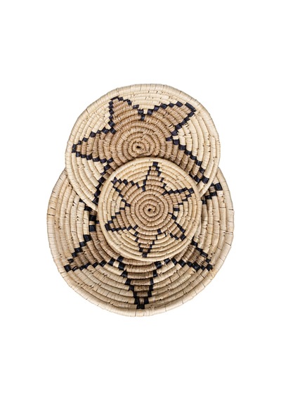 Meander Natural Bambu Afrikan El Yapımı Yıldız Duvar Tabağı Deko