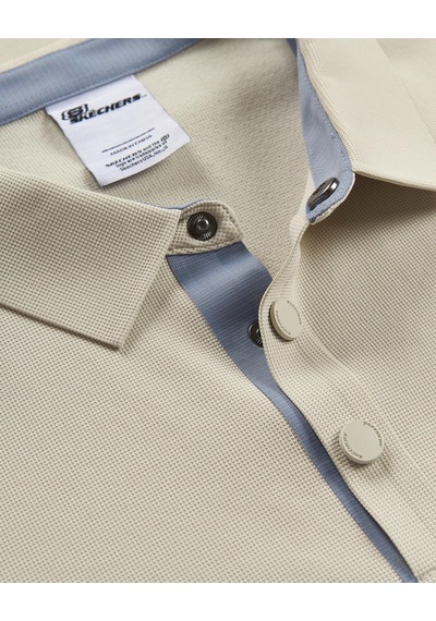 Skechers M Long Sleeve Waffle Polo Erkek Bej S2620148-1559