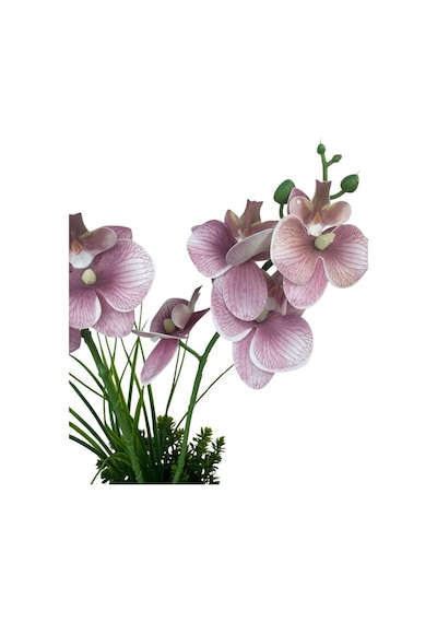 Yapay Çiçek Pudra Pembe Islak Orkide Gold Metal Saksıda Saksıda Orkide 50cm