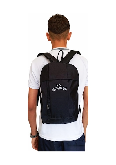 Mygeppetobag Unisex Siyah Sırt Spor Yürüyüş Kamp Bisiklet Çantası 10 Lt Siyah