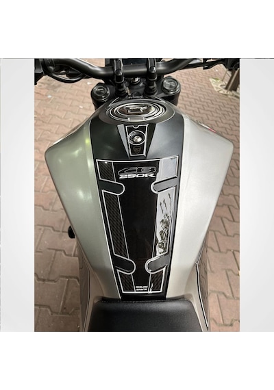 Cb 250 R Full Sticker Pad Set Motorsiklet Koruma Siyah-Gümüş