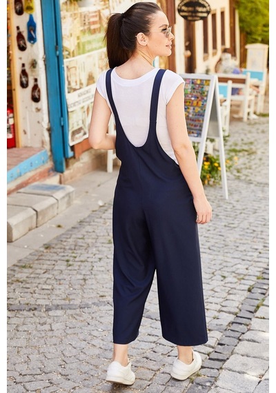 Armonika Kadın Lacivert Bahçivan Tulum Arm-20k001117