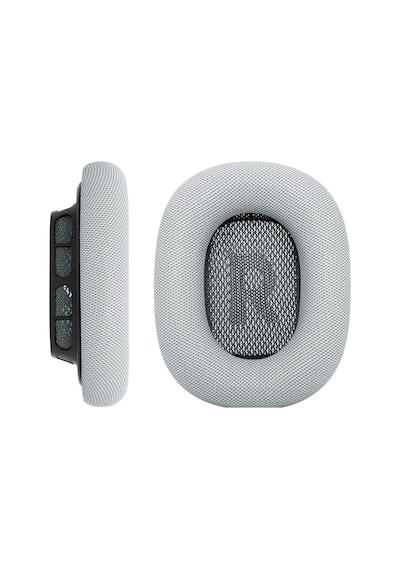 Novstrap Apple  Uyumlu AirPods Max İle Yedek Kulaklık Yastığı Pedi Süngeri Protein Deri Magnetic Gümüş