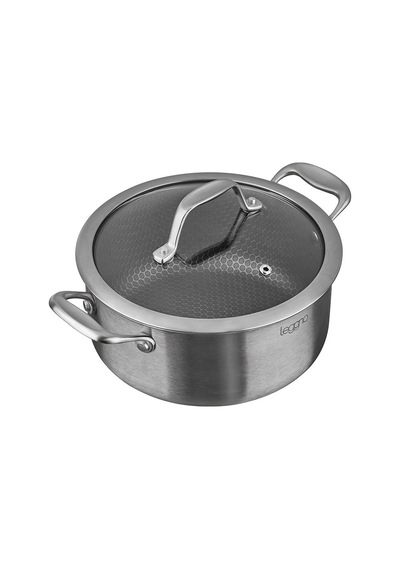 Leggno Elite Pro 3ply Petek Tabanlı Derin Tencere 24 Cm Le-eltpr3161dt24 Leggno Çok Renkli