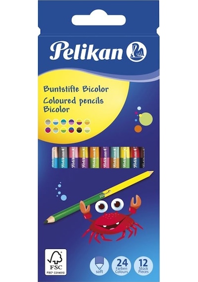 Pelikan Kuru Boya Çift Uçlu 12 Li 700146 Çok Renkli