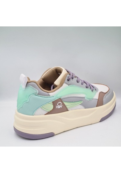 United Colors Of Benetton Benetton 10000 Beyaz Lila Kadın Sneaker Spor Ayakkabı Beyaz - Lila