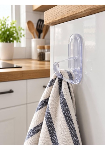 Yapışkanlı Askı Minimal Tasarım Mutfak Banyo Havlu Askısı 1 Adet Cok Renkli