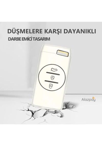Chery Tiggo 7 Anahtar Kılıfı Beyaz - Gümüş Renk