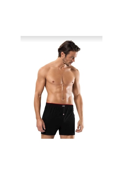 Erdem 1400 Erkek Penye Düz Renk Boxer 12 Adet Siyah