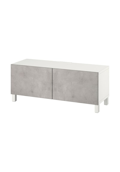 Tv Sehpası, Beyaz-açık Gri, 120x42x48 Cm, Kallvıken Gri