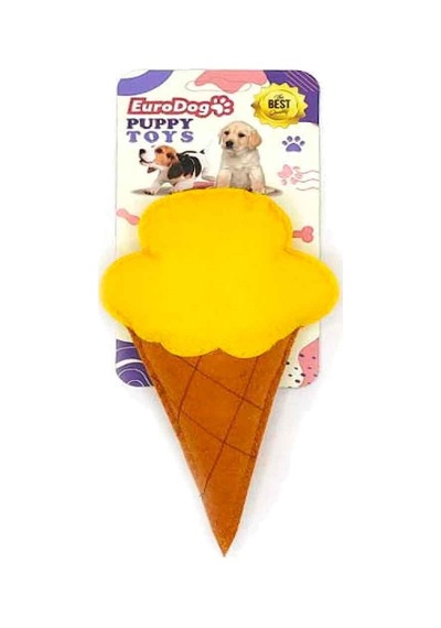 Eurodog Puppy Pet Toys Sarı Dondurma Şeklinde Köpek Oyuncağı
