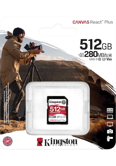 Kingston SDR2V6 Canvas React Plus V60 512 GB D Hafıza Kartı