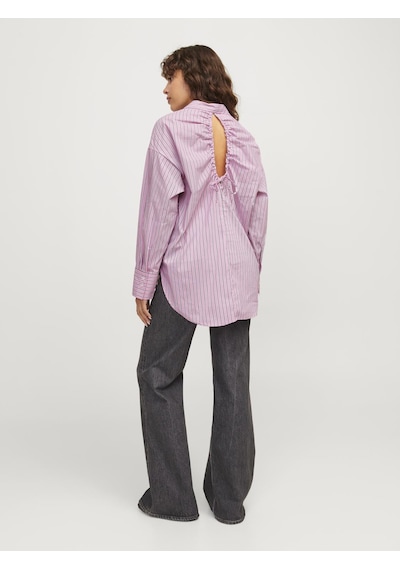 Jack & Jones Kadın Sırt Dekolteli Çizgili Gömlek - Magna Moonlite Mauve Çok Renkli