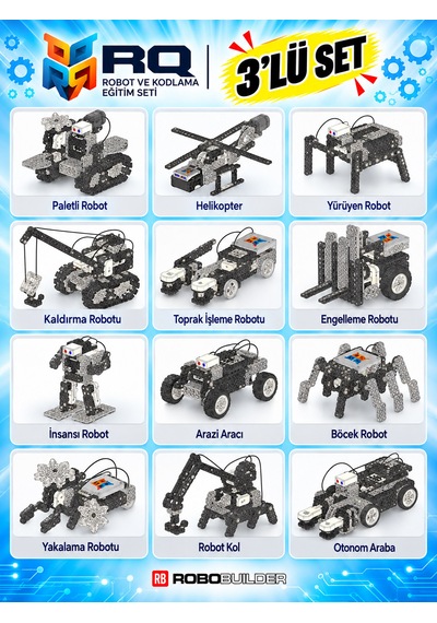 Rq Robotik Kodlama Eğitim Seti 3'lü Set