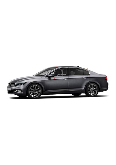 Volkswagen Passat B8.5 Krom Cam Çıtası Çerçevesi 8 Parça 2019-