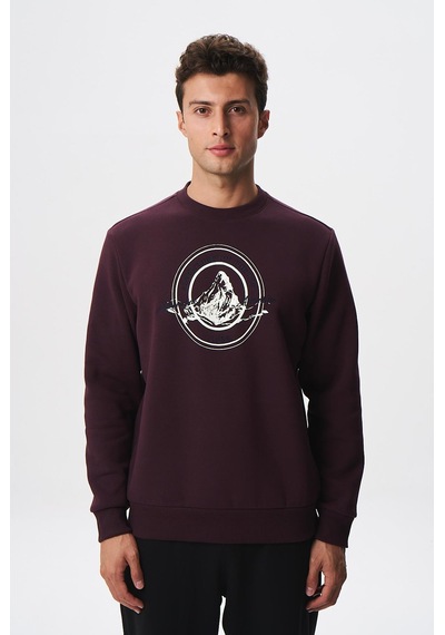 AR-MA Arma Baskılı Yazılı Regular Fit Şardonlu Erkek Bisiklet Yaka Sweatshirt K28124602901 Bordo AR-MA Arma Baskılı Yazılı Regular Fit Şardonlu Erkek Bisiklet Yaka Sweatshirt K28124602901 Bordo