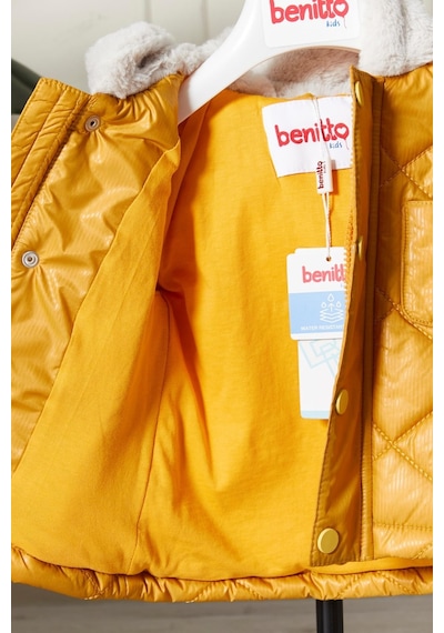 Benittokids Erkek Bebek Çocuk Kulaklı Kapüşonlu Mont 51323 Sarı