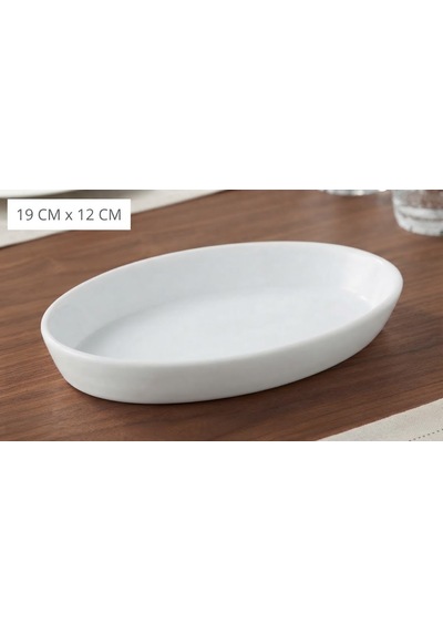 Lumina Oval Porselen Sunum Kabı / Servis Tabağı 19 12 Cm Beyaz