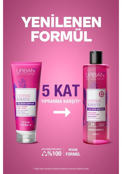 Urban Care Intense Keratin Yoğun Hasar Onarıcı Saç Bakım Şampuanı-350ml-vegan