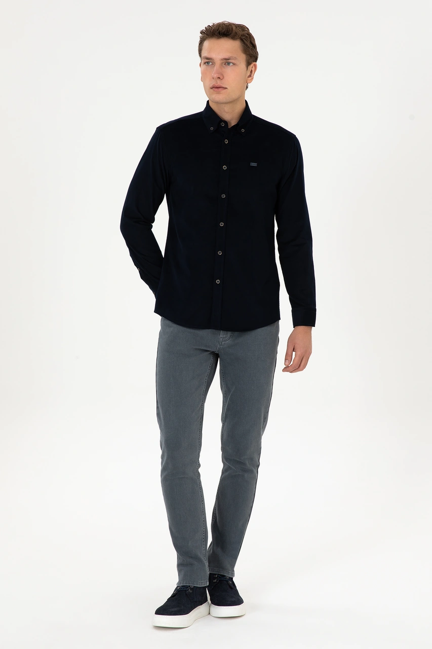 U.s. Polo Assn. Erkek Lacivert Gömlek Desenli 50315915-vr033 Lacivert